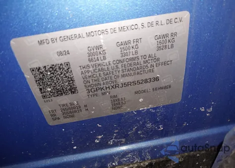 2024 Honda Prologue Touring из США, поврежденный, VIN 3GPKHXRJ5RS528336